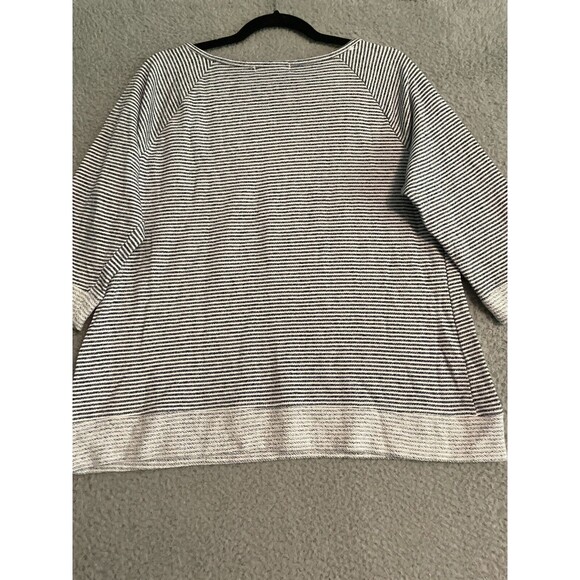 Onyx Moda Womens XL Womens Sweatshirt Top Athleisure Zipper Blue Stripe - Picture 6 of 7